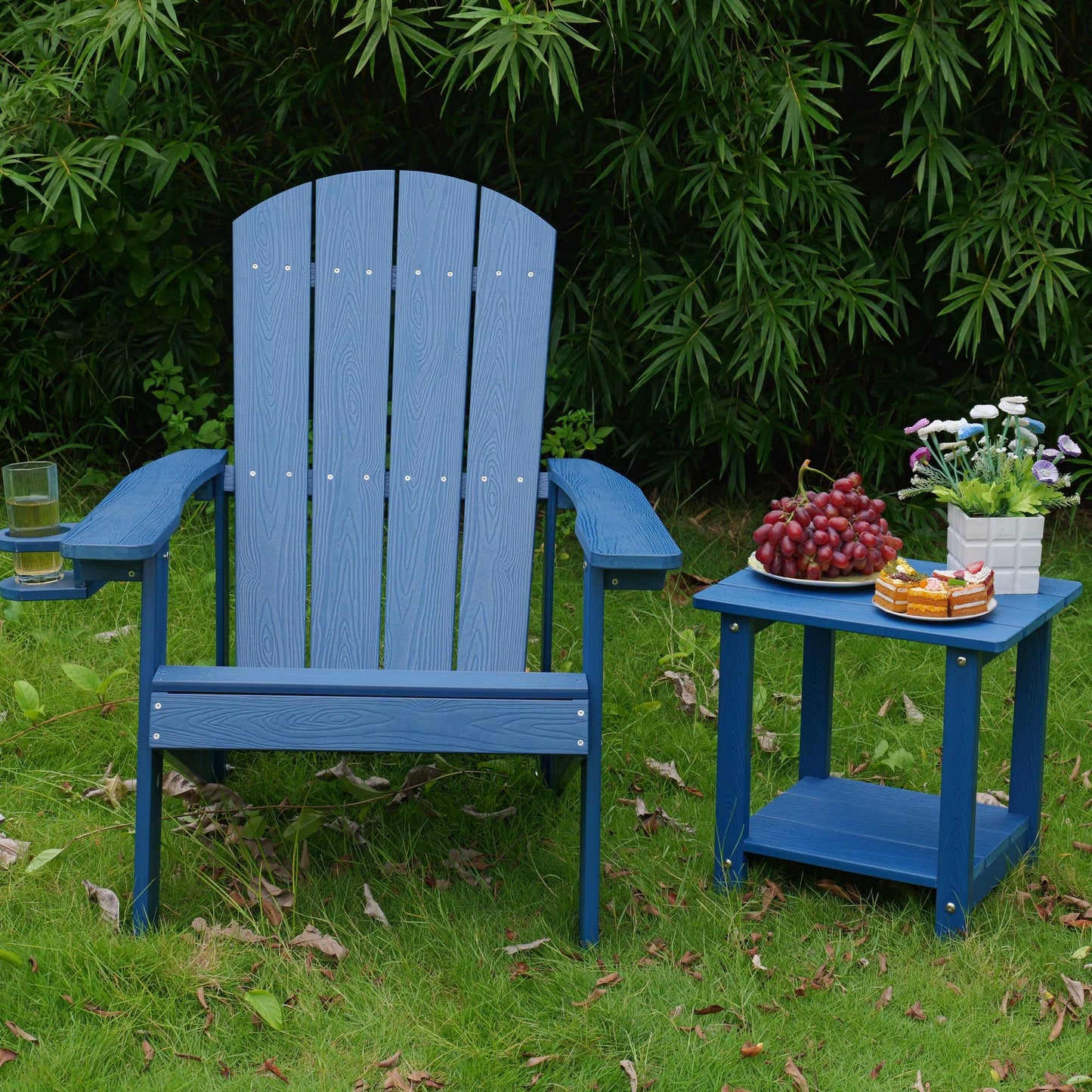 Outdoor Lounge Chair With Cup Holder For Patio Relaxation & Garden Leisure Gatherings,HIPS Material