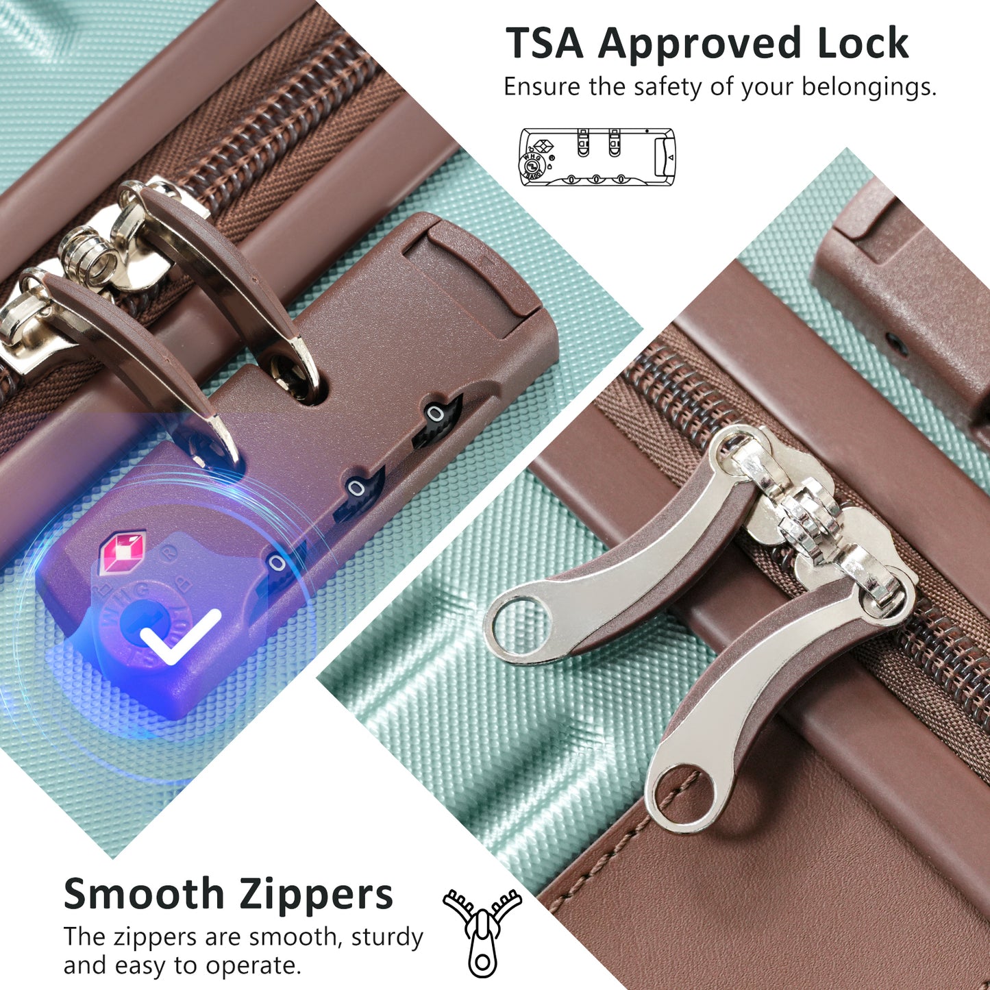 Hardshell Luggage Set With TSA Lock, 360 Spinner Wheels, Lightweight Durable Travel Suitcases For Women Men Carry-On & Check-In