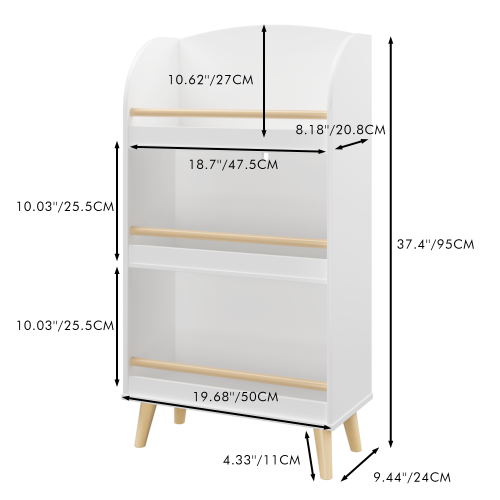 Fiber Board Children's 3-layer Bookshelf
