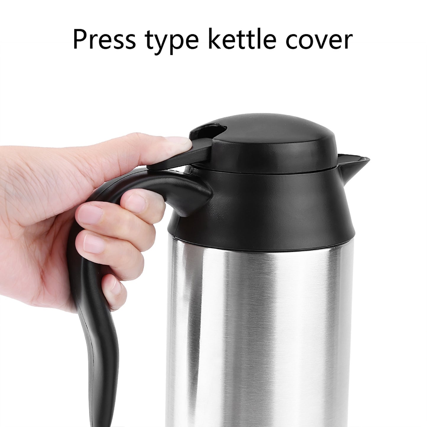 Car Electric Kettle 750ML Capacity Sealed Lid 304 Stainless Steel Car Electric Mug Heater For Travel Camping