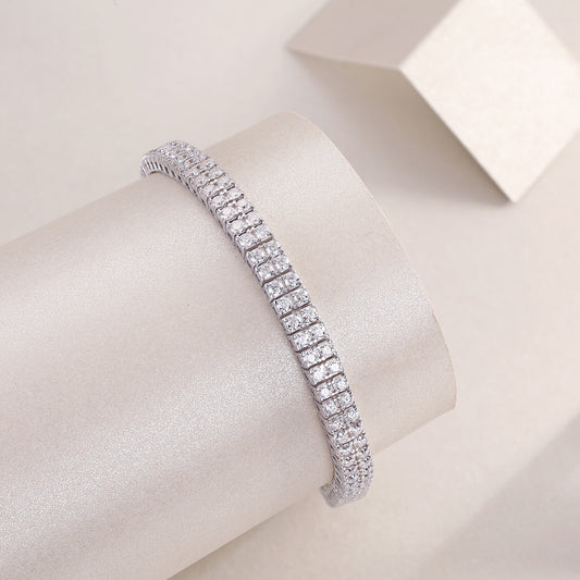 Light And Shadow Around The Wrist - Set With Top Quality Morganite On S925 Silver Electroplated Platinum Hand Chain Diamond Jewelry Bracelet Luxury Fashion Jewelry