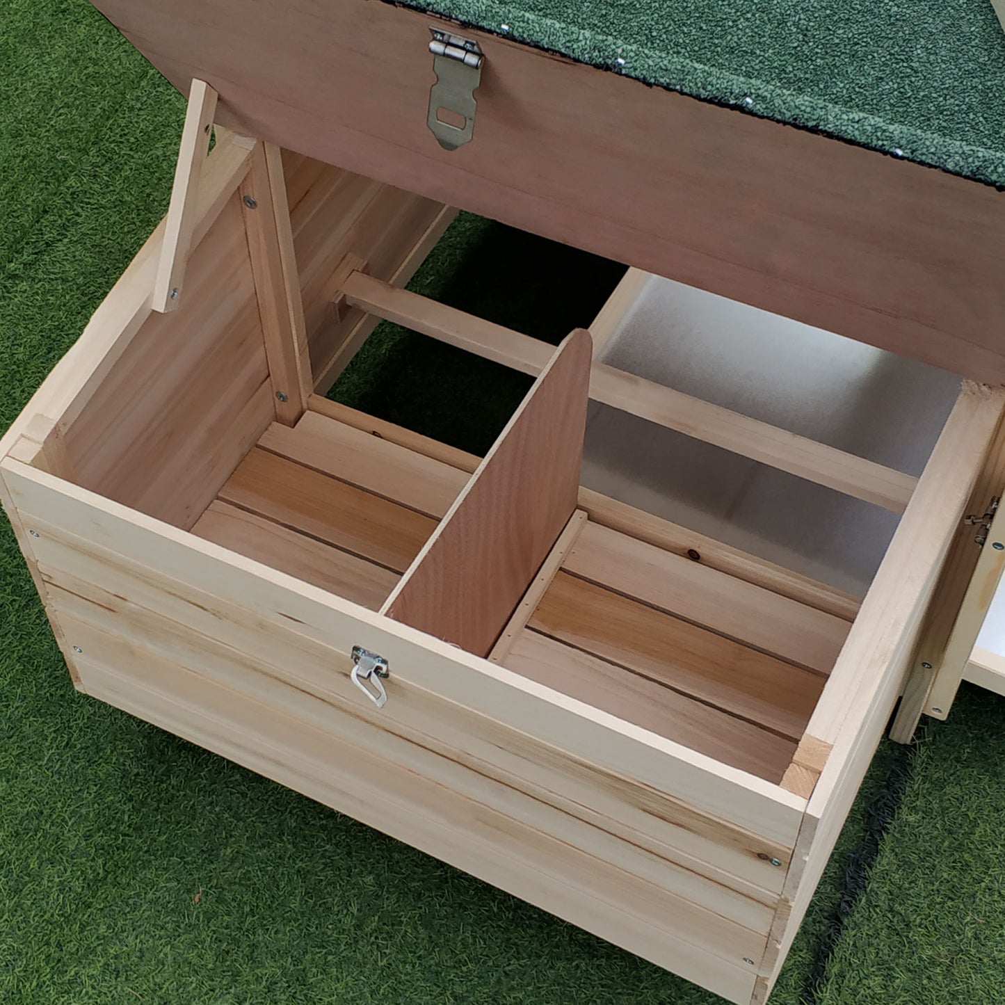 PawHut 77 Wooden Chicken Coop With Nesting Box, Cute Outdoor Hen House With Removable Tray, Ramp Run, For Garden Backyard, Natural