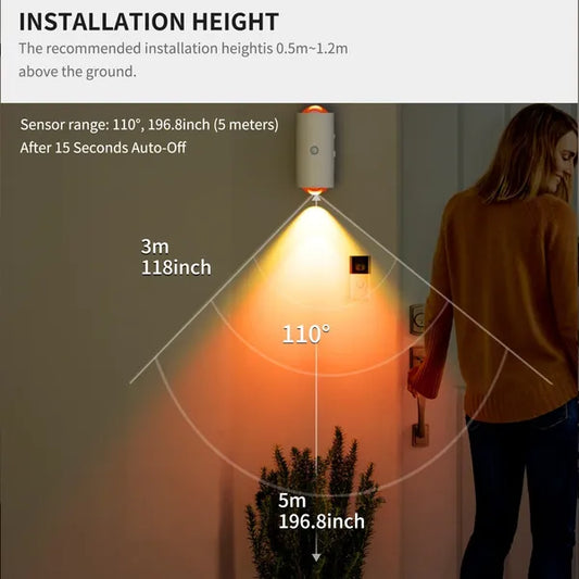 Motion Sensor Night Light Wall Lamp With USB Type-C Charging Ultra Long Battery Life Magnetic Mount Colorful Neon Colors Change For Bedroom Bathroom 2PCS