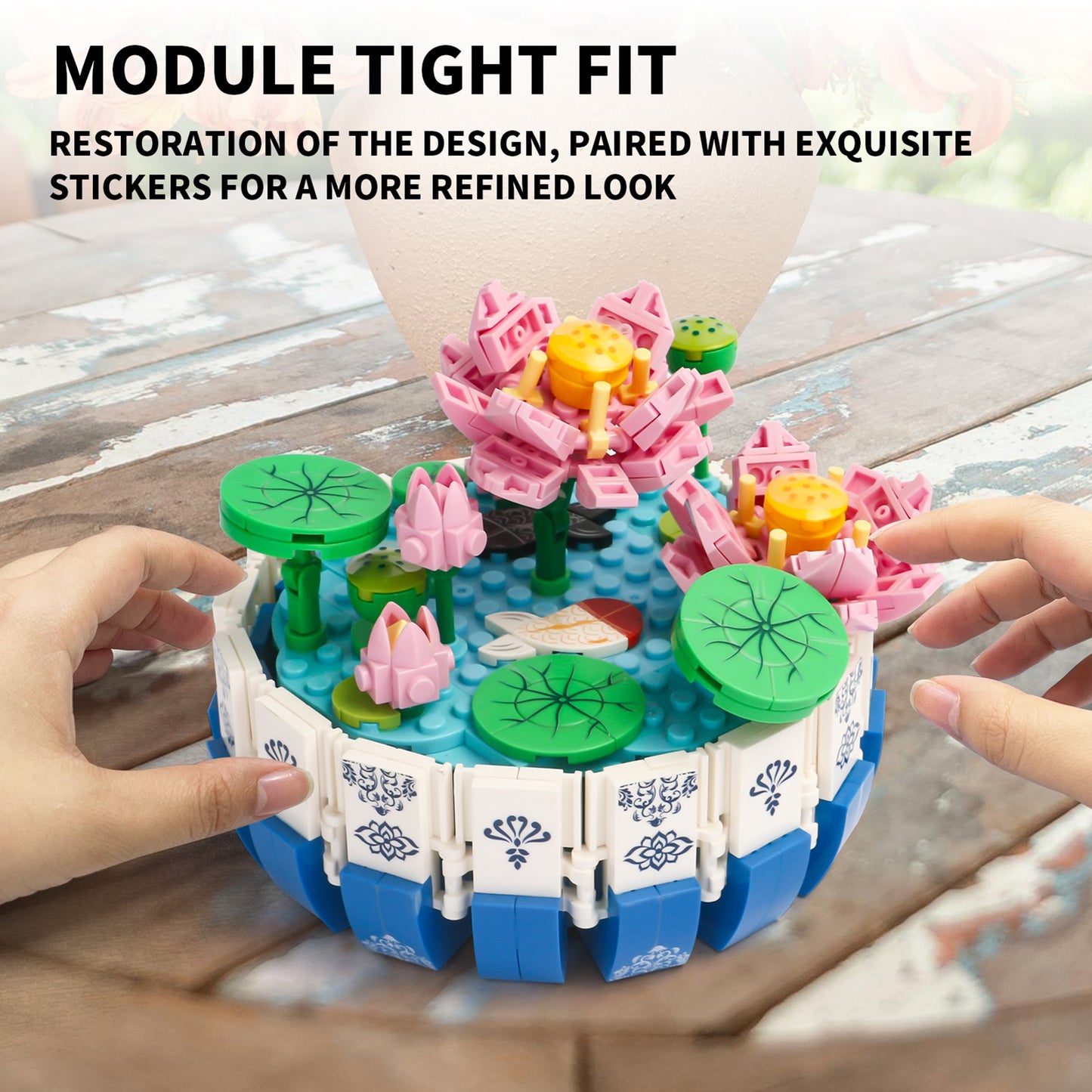 Kids Building Block Kit Traditional Flower And Pot Assembly Toy For Children Play Early Education