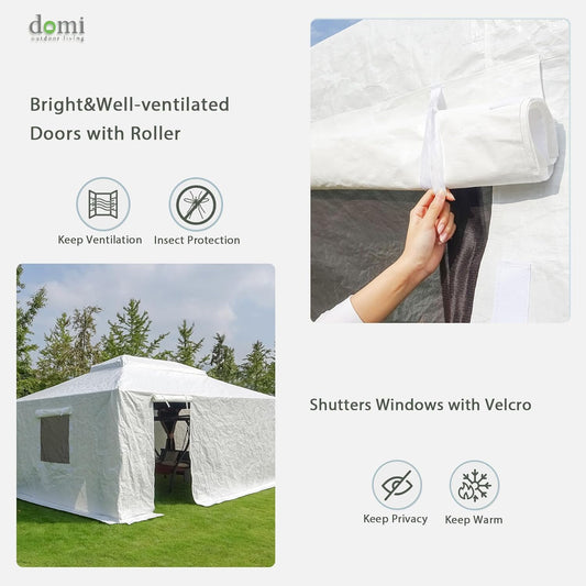 Gazebo Cover For 8 X 8 Metal Patio Gazebo, White