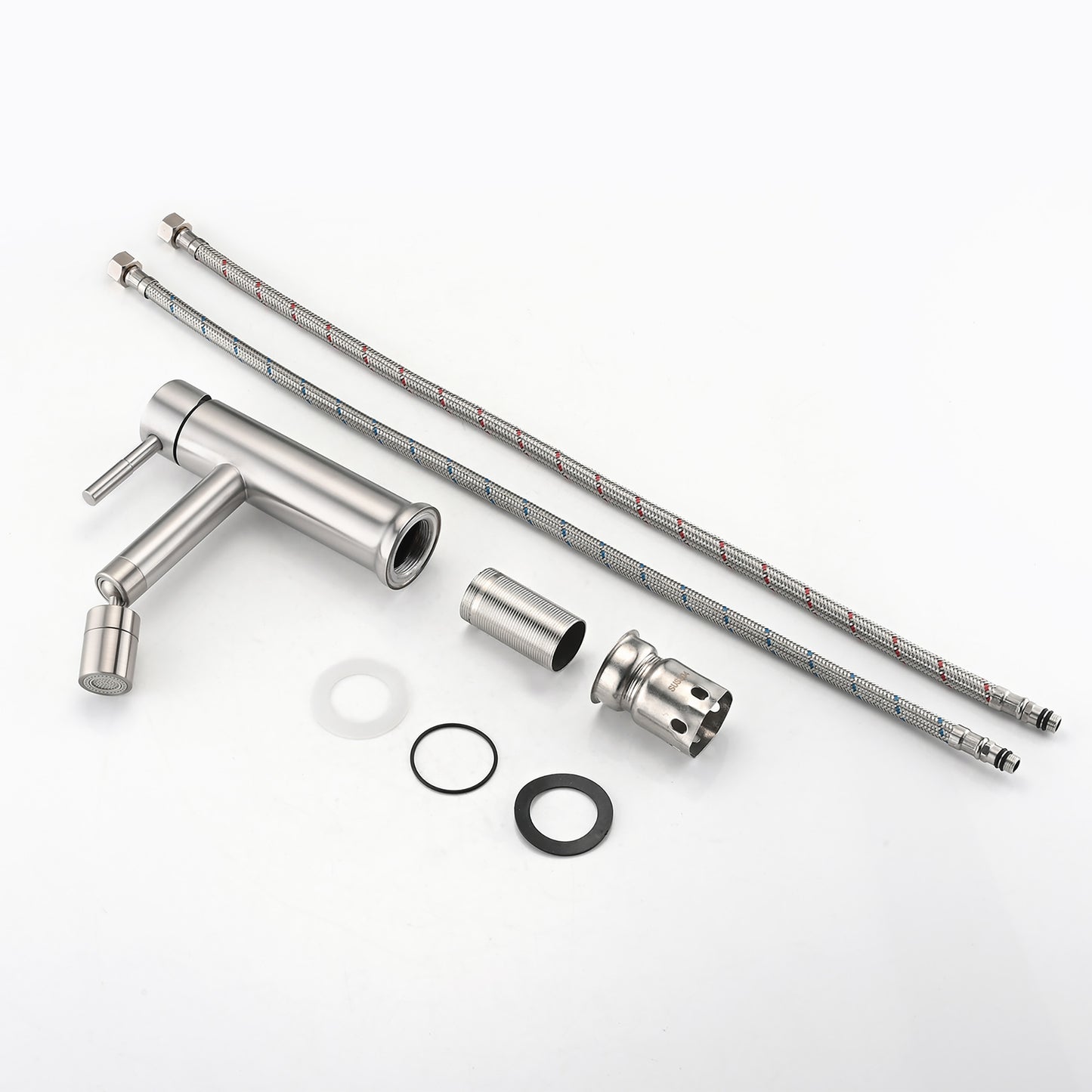 Brushed Nickle Bathroom Faucet For 2 Mode Faucet For Bathroom Sink With 360 Rotating Aerator