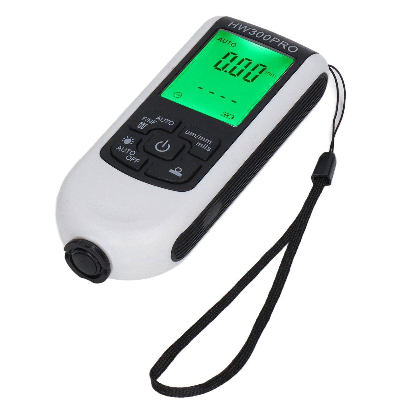 Digital Coating Thickness Gauge ABS With Portable Rope Automatic Shutdown Function Paint Coating Meter For Outdoor White