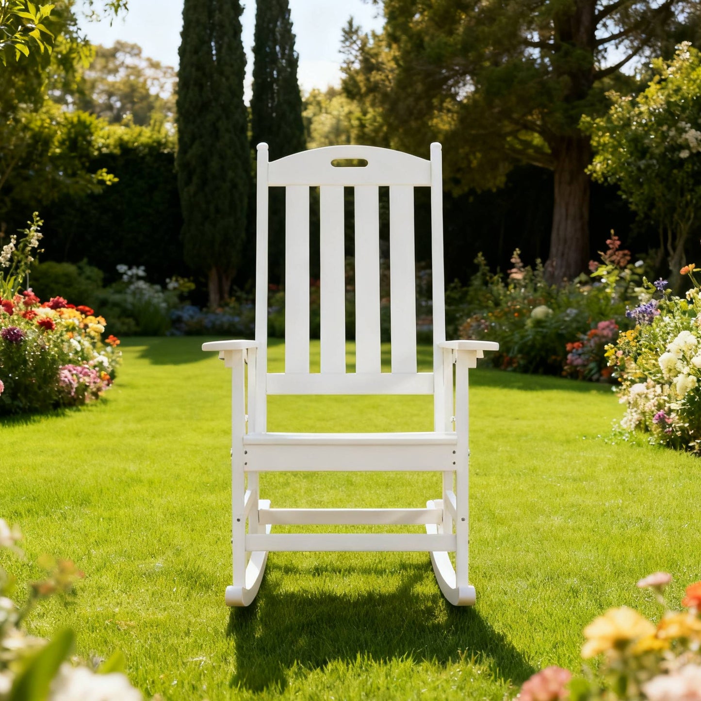 All-Season Rocking Chair For Patio Leisure & Outdoor Lounge Area Relaxation Moments,HIPS Material