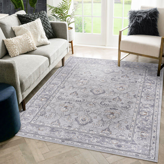 MARFI 6X9 Ivory  Grey  Oriental Area Rug