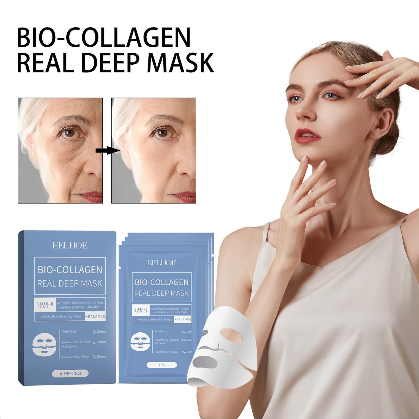 Only Supports Self Pickup With Waybill EELHOE Bio-Collagen Real Deep Mask Hydrating, Pore Minimizing, Firming Balance