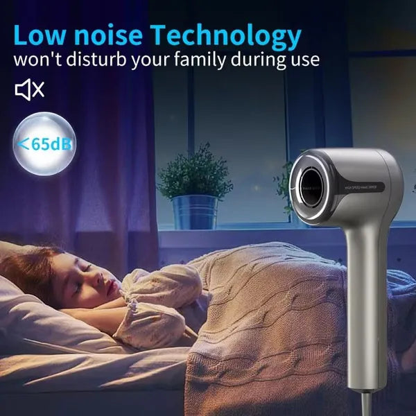 High-Speed Brushless Hair Dryer Ionic Blow Dryer With LED Display, 3 Heat & Speed Settings, Cool Shot, Low Noise Compact Hair Dryer With Diffuser For Curly Hair, Travel, Salon, Home Use