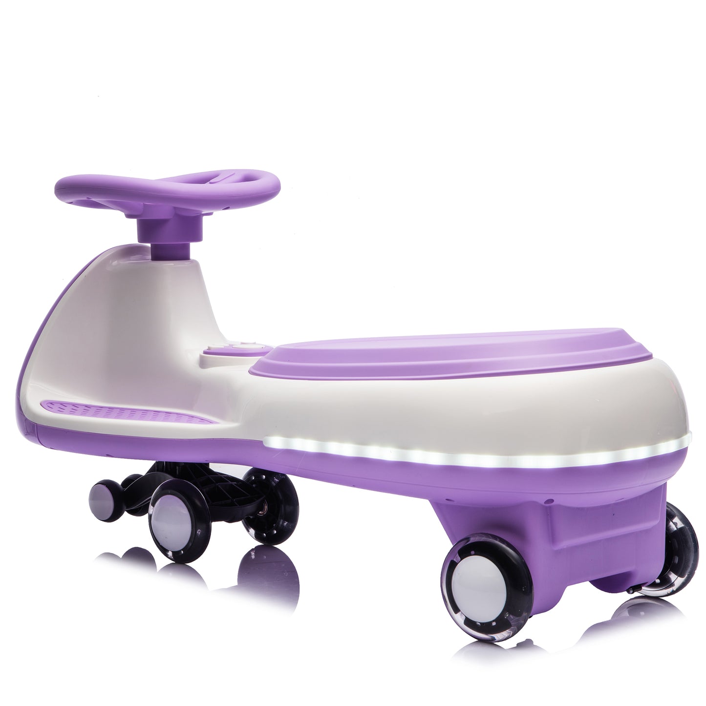12V Kids Ride On Electric Wiggle Car W 2-in-1 Smart Design,Controllable LED Lights,Flashing PU Wheels&Wide Front Auxiliary Wheels,Triangular Stability Frame,5MPH Max Speed,Bluetooth Music,for Kids 3-8