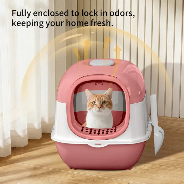 Thick Material Pink E24 Cat Litter Box, Stable And Durable Structure, More Reliable Cross-border Quality