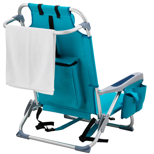 63x65x82cm Short Oxford Cloth Silver White Aluminum Tube Bearing Beach Chair Mint Green