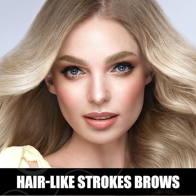 Microblading Eyebrow Pencil ,2-in-1 Dual-Ended Eyebrow Pen With 2-Fork-Tip ,Waterproof Eyebrow Pen, Light Brown,Brown,dark Brown