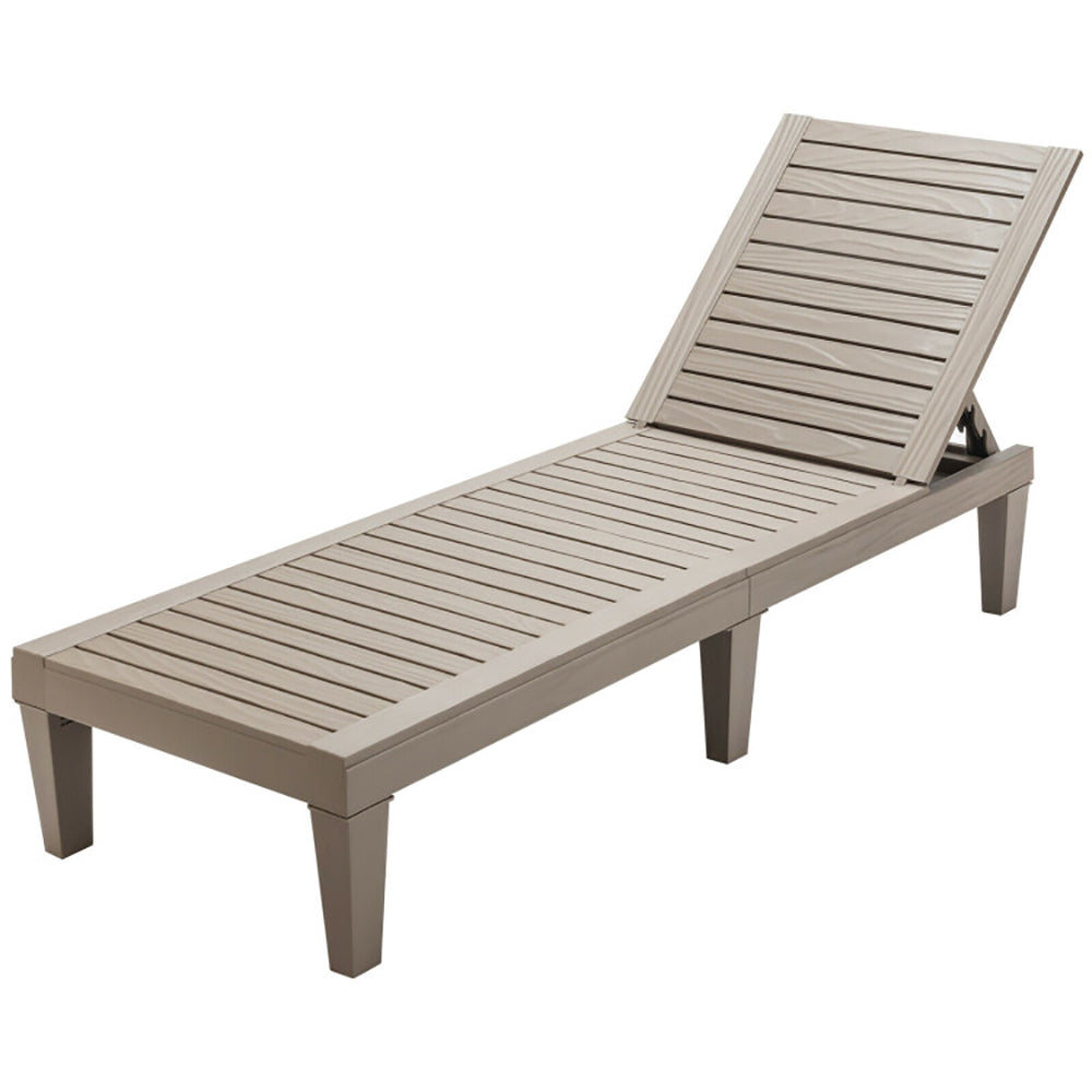 Outdoor Chaise Lounge Chair With 5 Positions Adjustable Backrest For Using In Your Patio, Garden, Backyard, Poolside, Etc