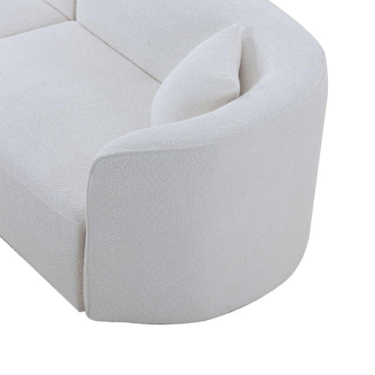 Luxury Modern Style Living Room Upholstery Curved Sofa With Chaise 2-Piece Set, Left Hand Facing Sectional,  Boucle Couch, White Same Sku W876S00303