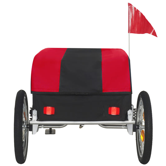 Heavy- Duty Bike Cargo Trailer With Removable Waterproof Cover -  88 Lbs Capacity  16  All- Terrain Wheels & Foldable Design For Camping  Groceries Red Black