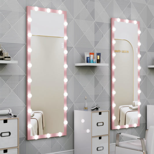 Full Length Mirror With Lights Full Body Vanity Mirror With 3 Color Modes Wall Lighted  Standing Floor Mirror For Dressing Room Bedroom Hotel Touch Control  62.6 X23.3