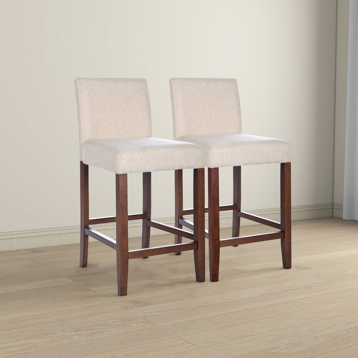 Dorian Beige Fabric Counter Chair   Set Of 2