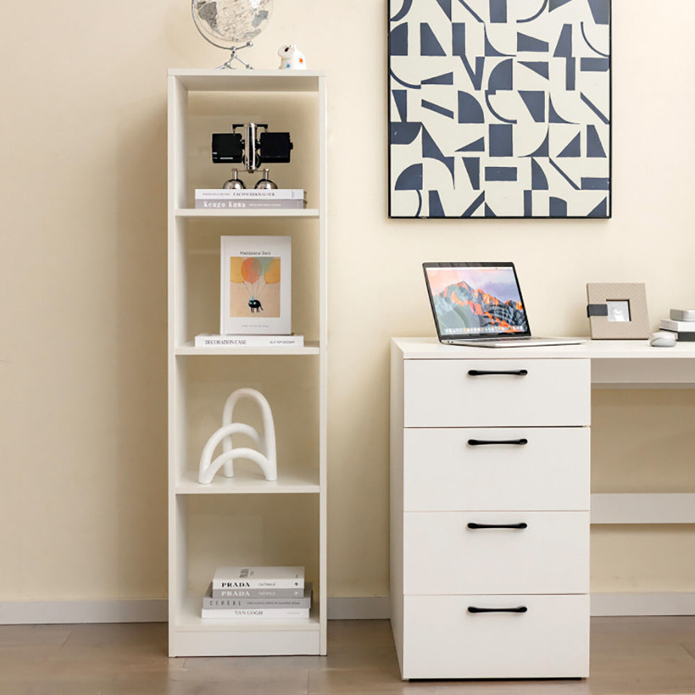 5 Tiers 4 Cube Narrow Bookshelf With 4 Anti-Tipping Kits For Living Room, Study Room, Bedroom