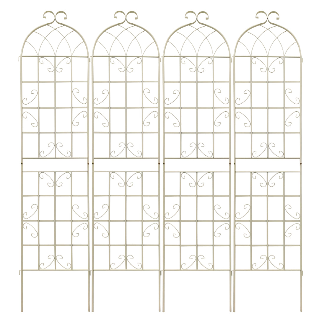 2 Pack Metal Garden Trellis 86.7  X 19.7  Rustproof Trellis For Climbing Plants Outdoor Flower Support Cream White