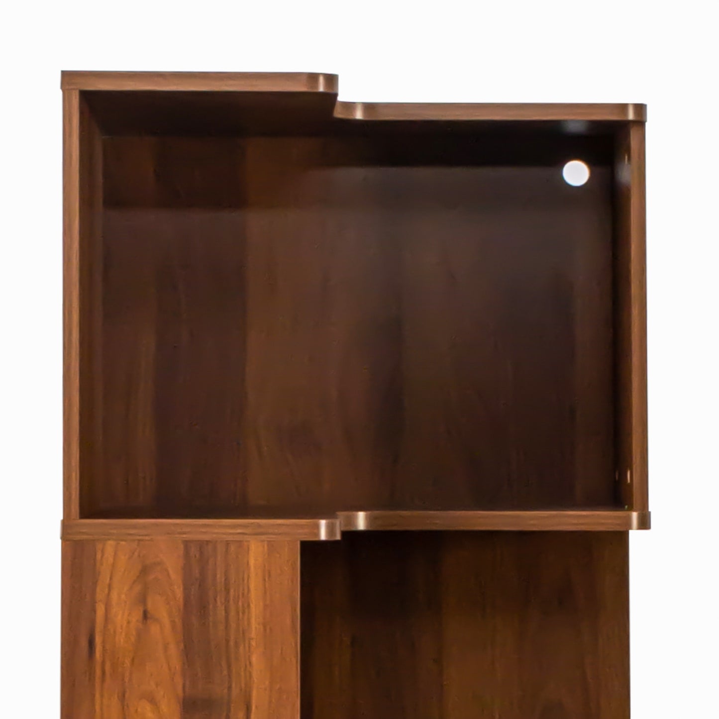 Corner Book Shelf - 5 Tier Corner Bookshelf  Bookcase With Baffle, Freestanding L Shaped Display Shelf Stand With Led Lights For Home Office, Living Room, Bedroom, Kitchen