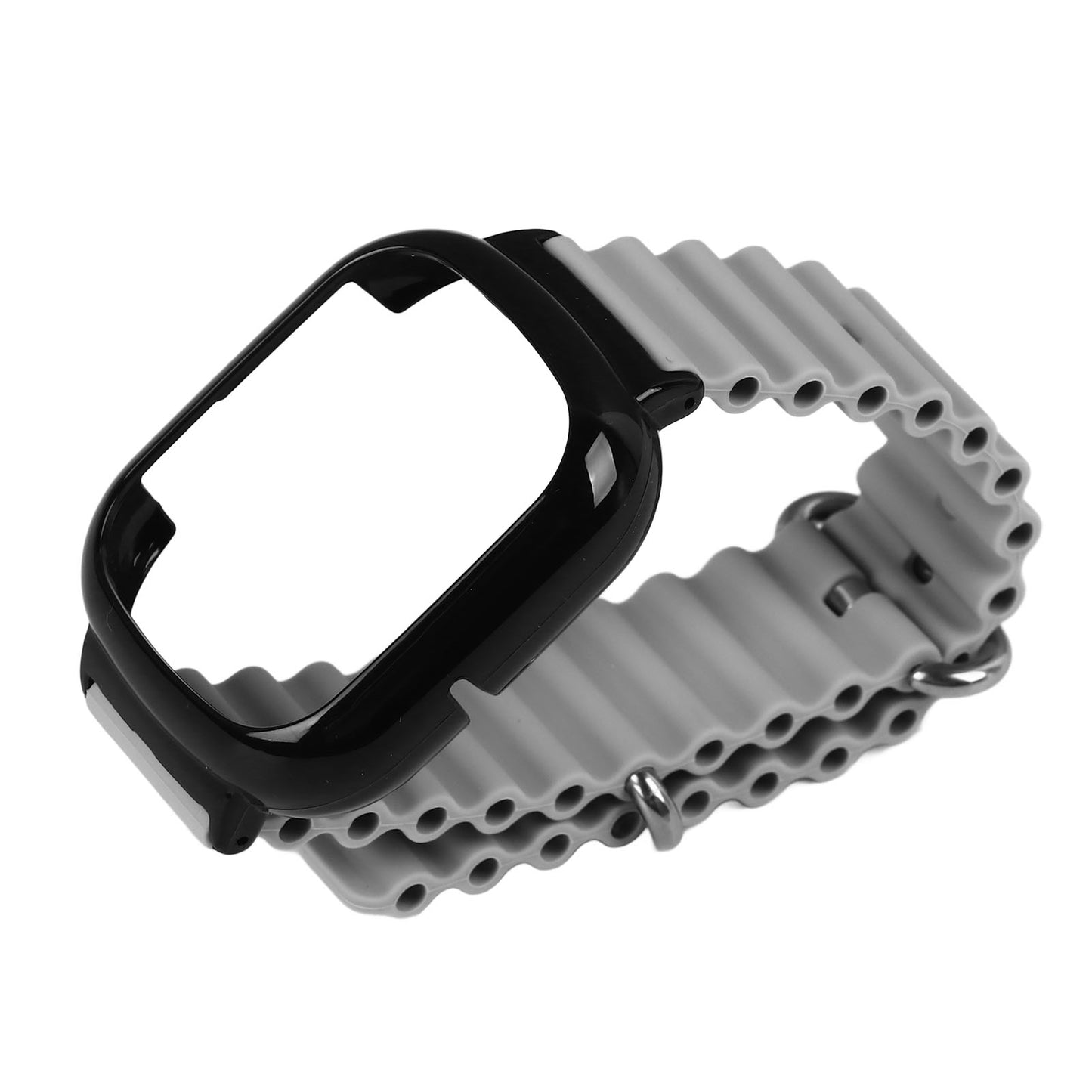 Watch Silicone Strap With Built In PC Case Fashionable Adjustable Wristband For Honor 4 Gray