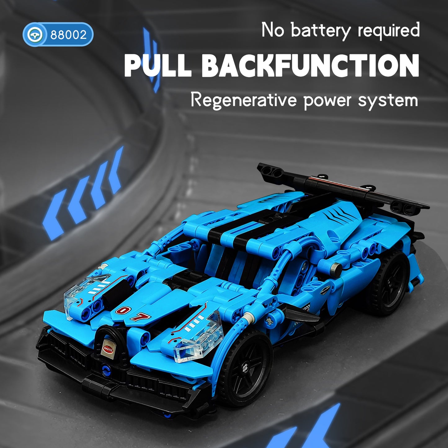 Pull Back Car Building Block Kit For Kids Over 6 Years Old Racing Vehicle Model Assembly Toy