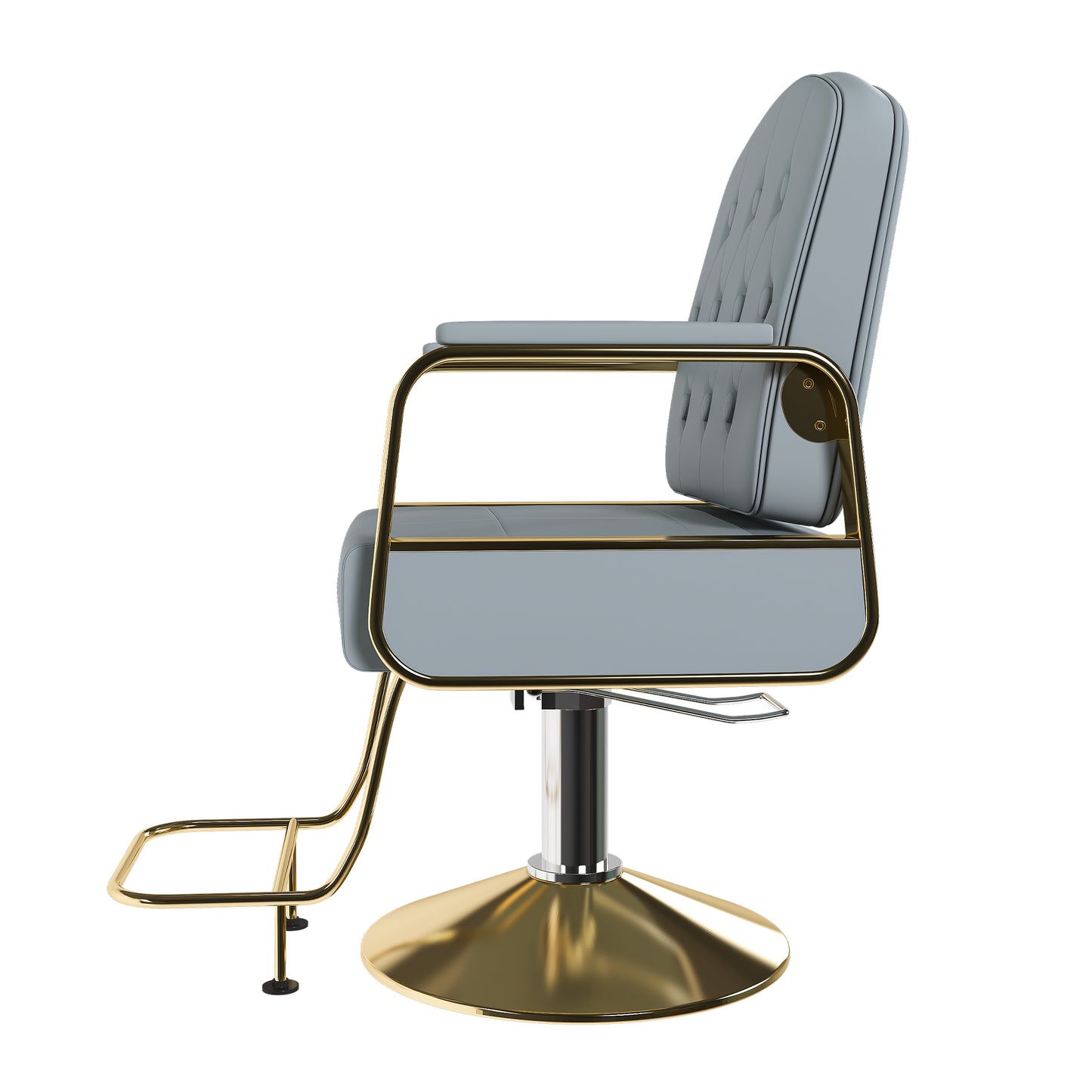 Hydraulic Salon Chair 360  Swivel - Professional Barber Stylist Chair With Pump  Non-Tilting Hairdressing Chair For Salon Tattoo Spa  Blue Gold Stylist Equipment  Single Pack