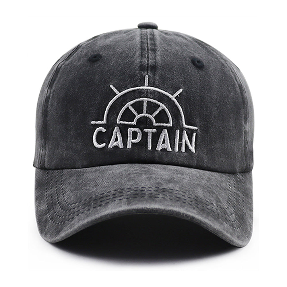 2pcs Vintage Washed Captain Wheel Baseball Cap - 2026 World Cup Soccer Fan Hat, Adjustable Unisex Cotton Hat With Nautical Embroidery