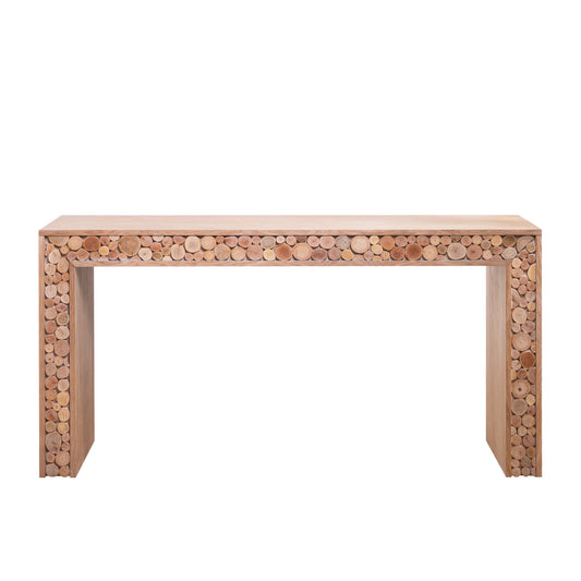 Rustic Wood Console Table With Natural Log Accents  62  Entryway Table, Narrow Sofa Table, Hallway Accent Table Modern Farmhouse Style