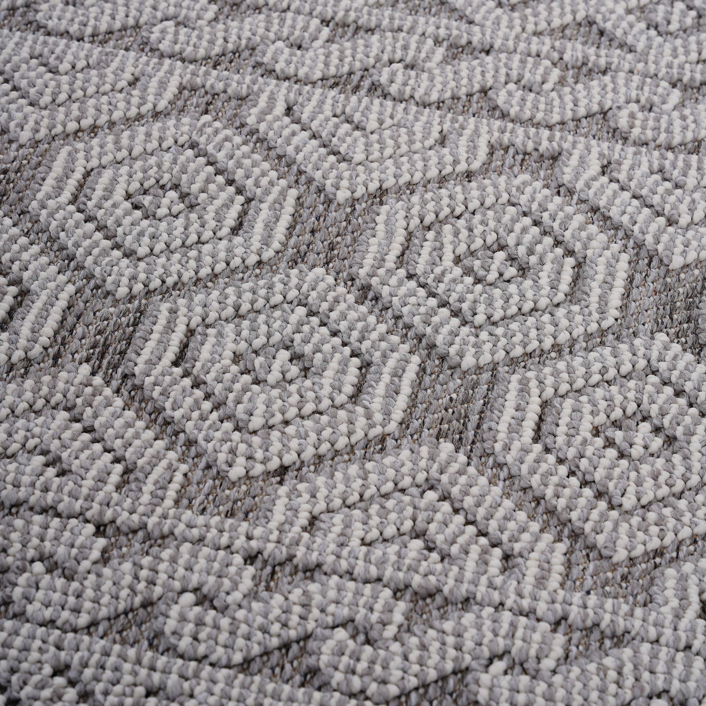 Guros  5X7 Grey  White  Geometric Indoor  Outdoor Area Rug