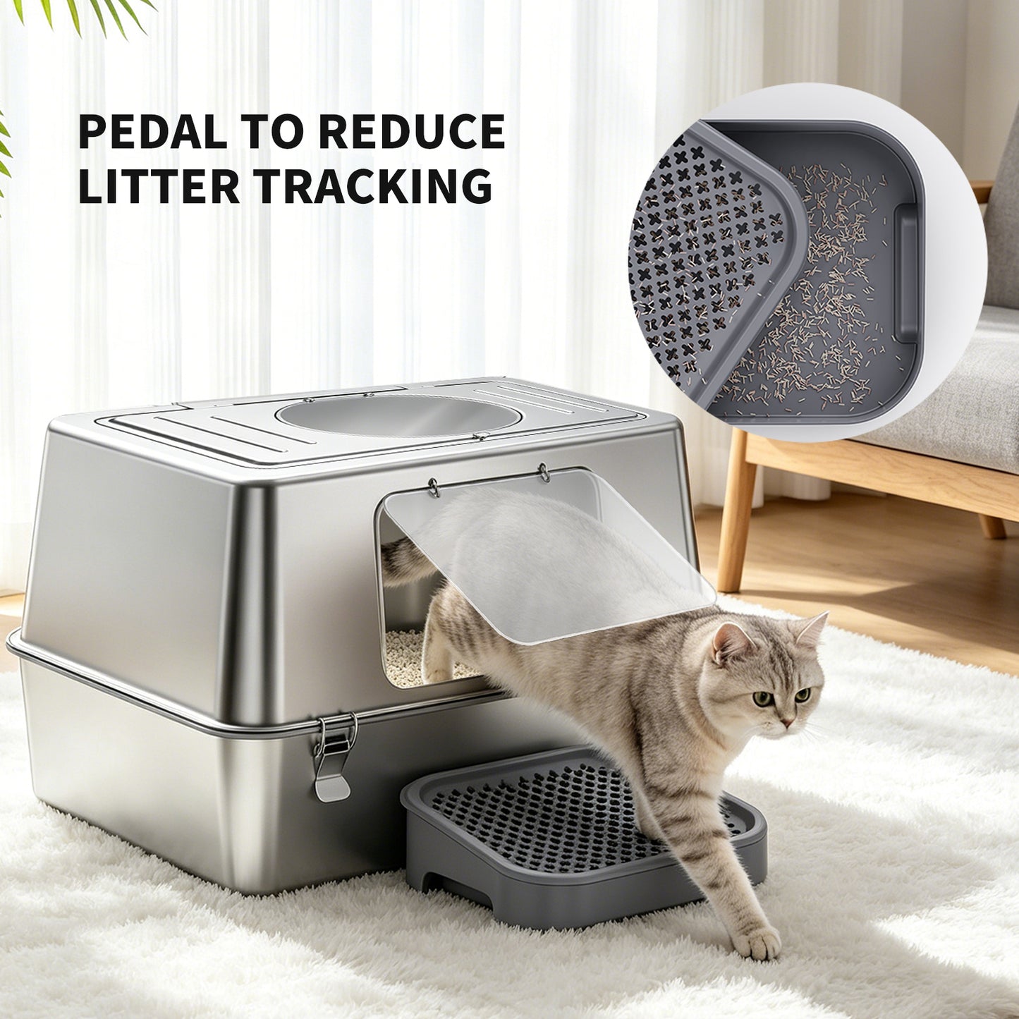 Only Self Pickup---All-stainless Steel Cat Litter Box - K1