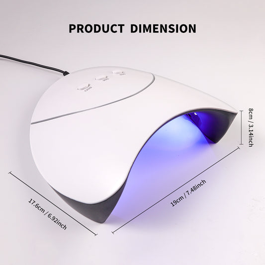 Professional UV Nail Lamp, LED, 6 UV Lights, Handheld Design, 3 Types Of Timing Settings, USB Rechargeable, Eye Protection Technology, Suitable For Use Nail Salons Or Home, For Nail Art Creation.