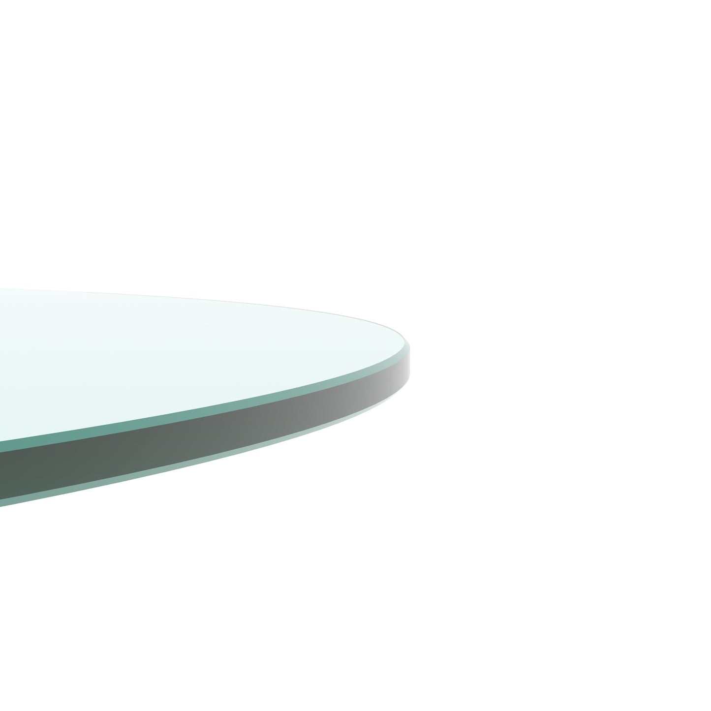 20  Inch Round Tempered Glass Table Top Clear Glass 0.25  Inch Thick Flat Polished Edge