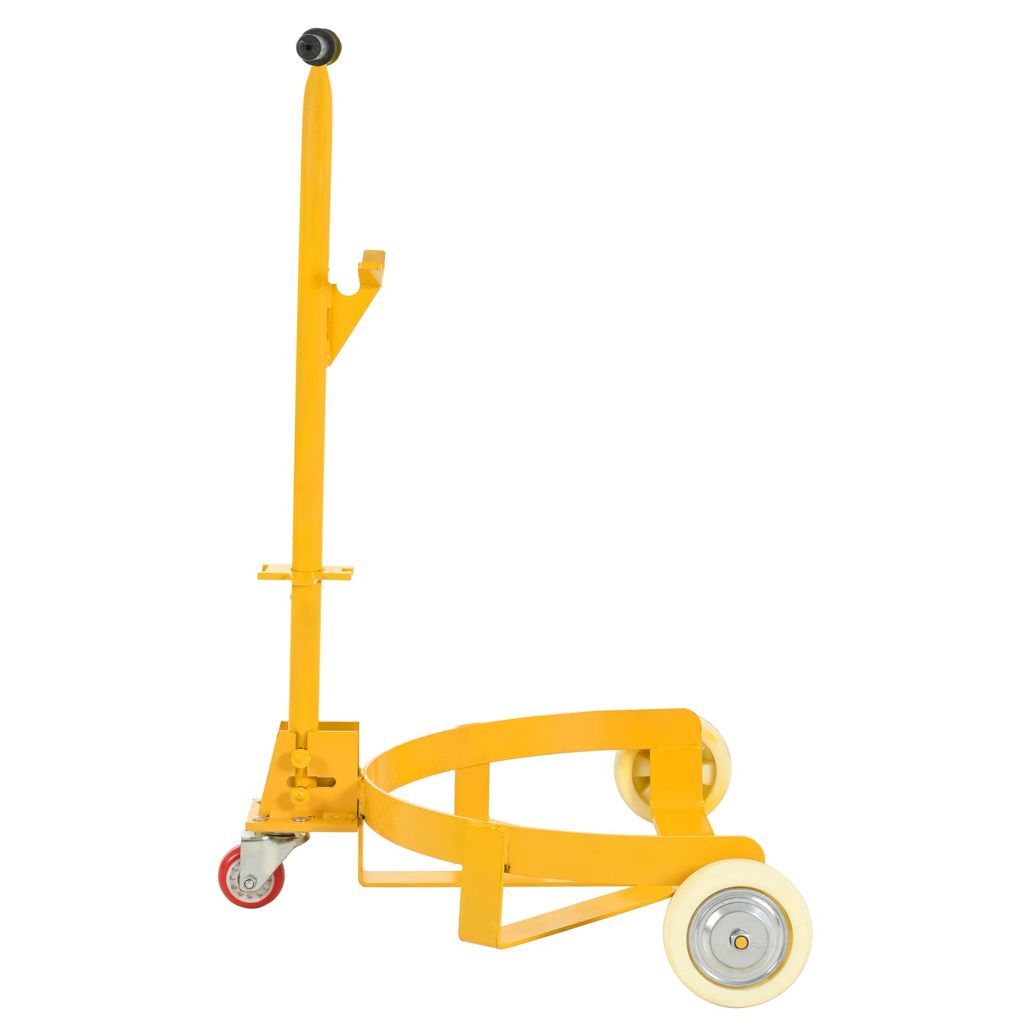 55 Gallon Drum Dolly, 1200lbs Capacity, With 2 Fixed PU Wheels And 1 Swivel Wheel - Low Profile Steel Oil Drum Caddy Oil Barrel Drum Roller Hand Cart