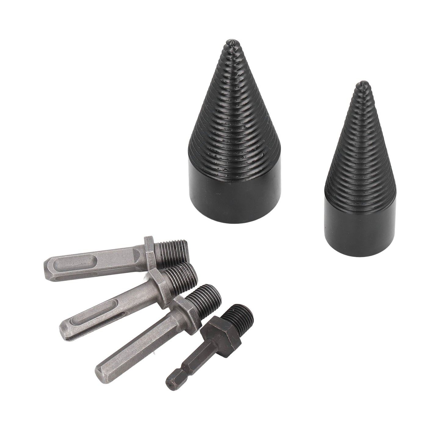 6 Pcs Wood Splitter Drill Bit 32mm 42mm Detachable Heavy Duty Splitting Cone Drill Bit With 4 Handles For Camping