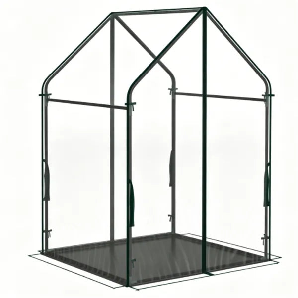 36' X 36' X 60' Portable Mini Greenhouse With PE Bottom Mat, 36X60 Inch Clear PVC Plant Grow Tent, Wind Resistant Metal Frame Outdoor Green House With Stakes & Ropes