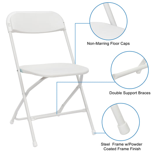 6 Pcs Folding Chair, 350LBS Lightweight Foldable Plastic Chair, Reinforced Metal Frame Easy To Fold & Store For Indoor & Outdoor, Wedding, Party, Meeting Room, Patio And Garden