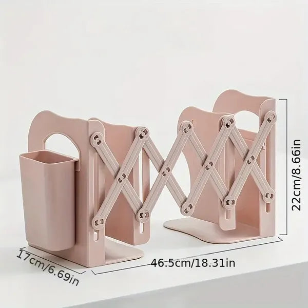 The Adjustable Bookshelf Consists Of Two Parts, A Creative Extension Of The Bookshelf, Perfect For Students, Made Of Durable Materials, Can Accommodate Multiple Books