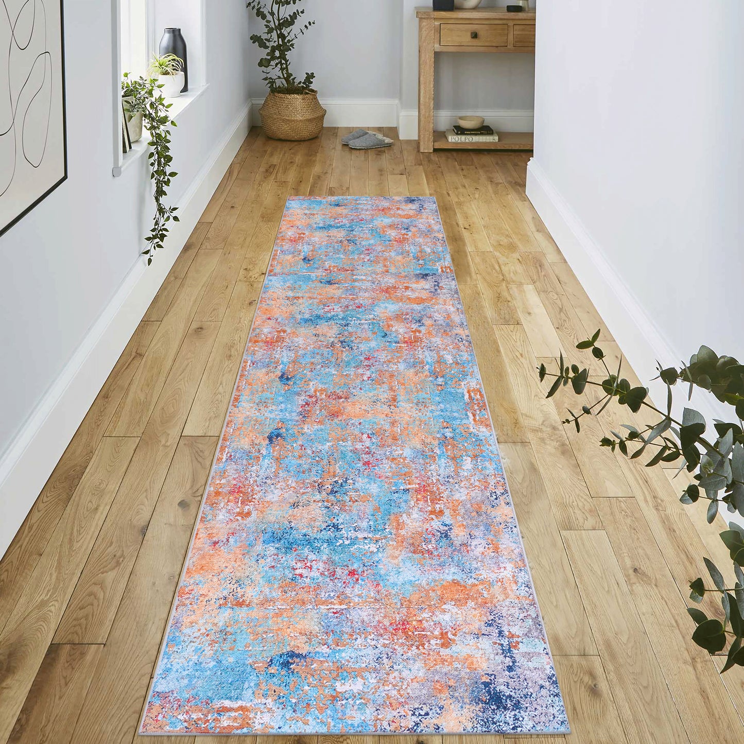 MAVAL Multi Washable Rug 2'6'' X 10' Runner Rug  Multi, 2'6'' X 10'
