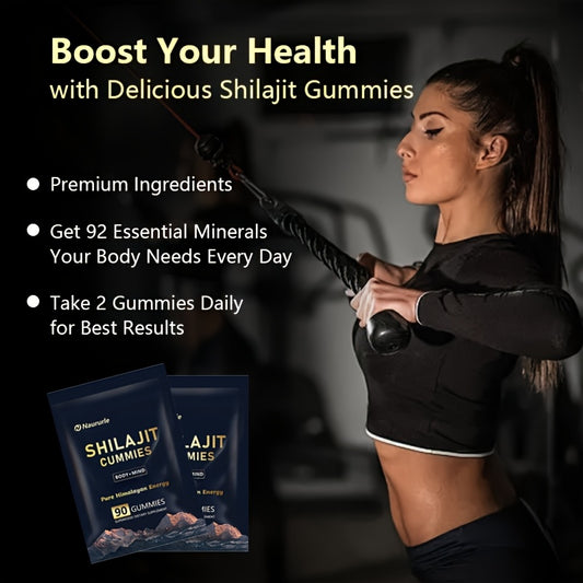 Shilajit Gummies Pure Himalayan Energy Superfood Supplement 90 Count Body & Mind Support