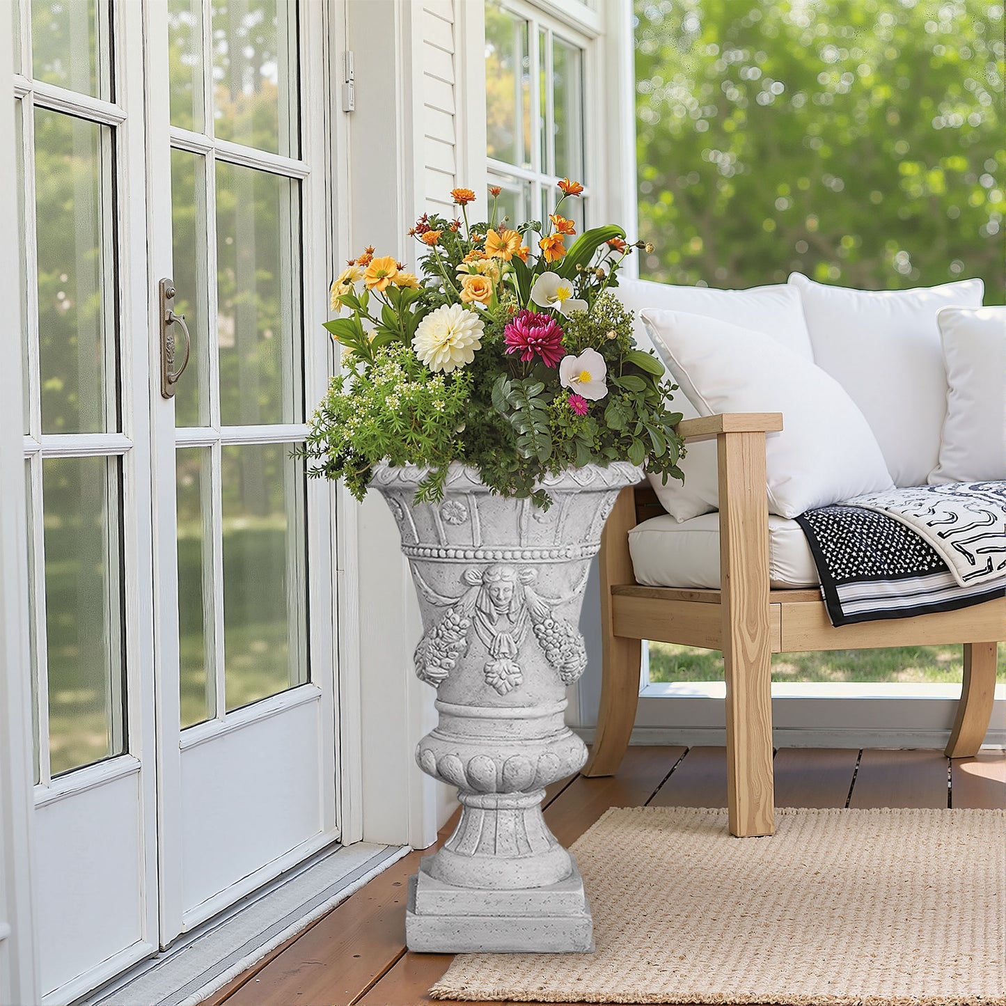 MGO Garden Urn, Light Grey, 23.75 H