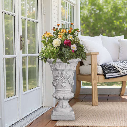 MGO Garden Urn, Light Grey, 23.75 H