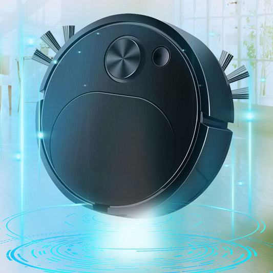 Automatic Vacuum Cleaner Low Noise Rechargeable 3 In 1 Intelligent Sweeping Robot For Hair Dust Stain Black