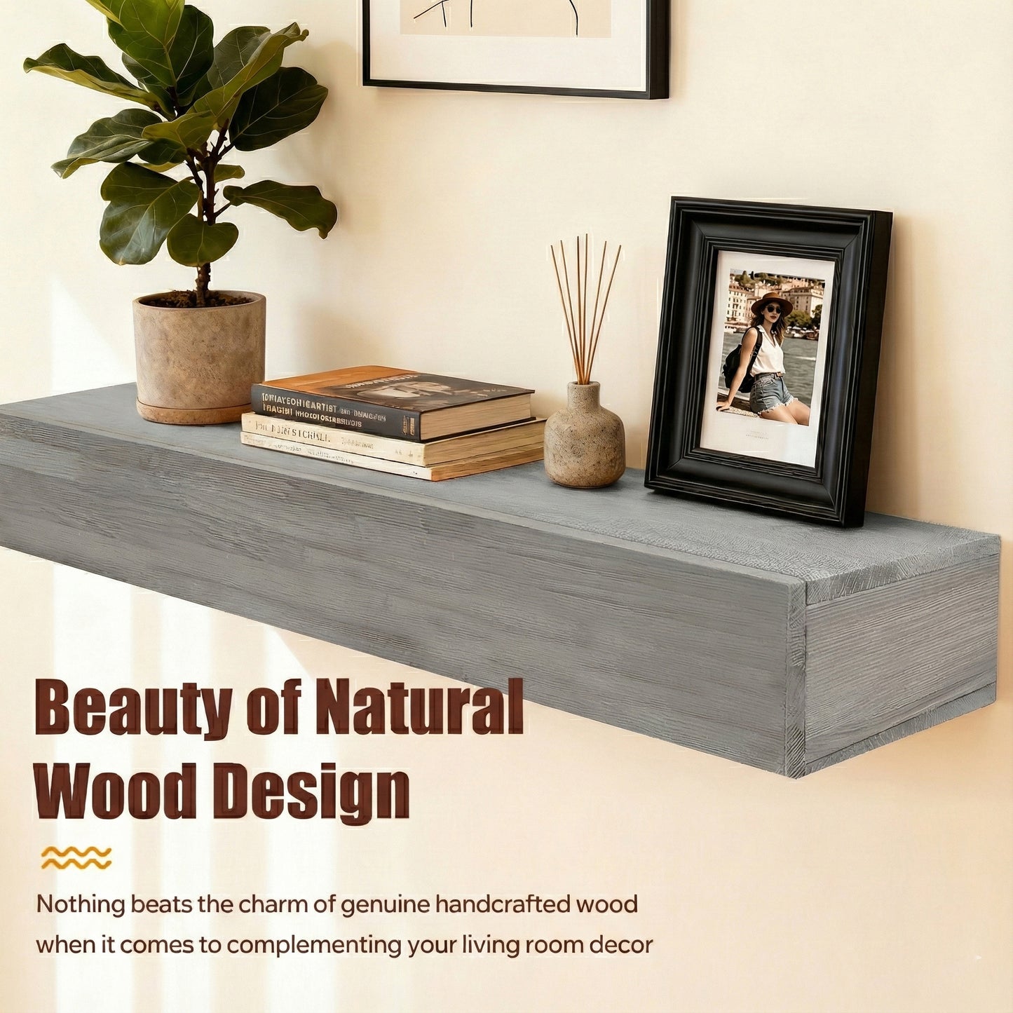72  Rustic Wood Fireplace Mantel,Wall-Mounted & Floating Shelf For Home Decor