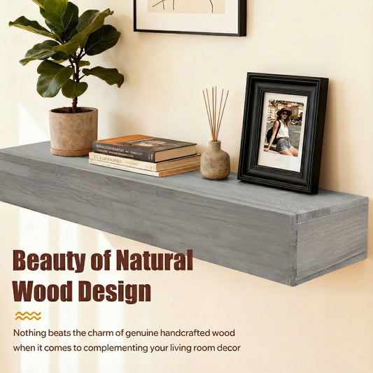 72  Rustic Wood Fireplace Mantel,Wall-Mounted & Floating Shelf For Home Decor