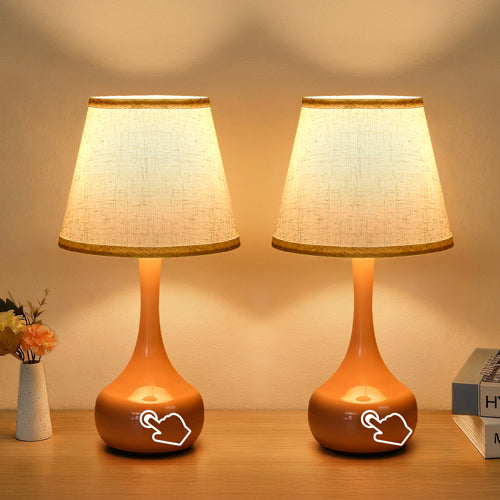 2-piece Set Of Three Level Dimming Small Table Lamp Pink Bedside Lamp For Children's Rooms Offices Living Rooms Including LED Bulbs