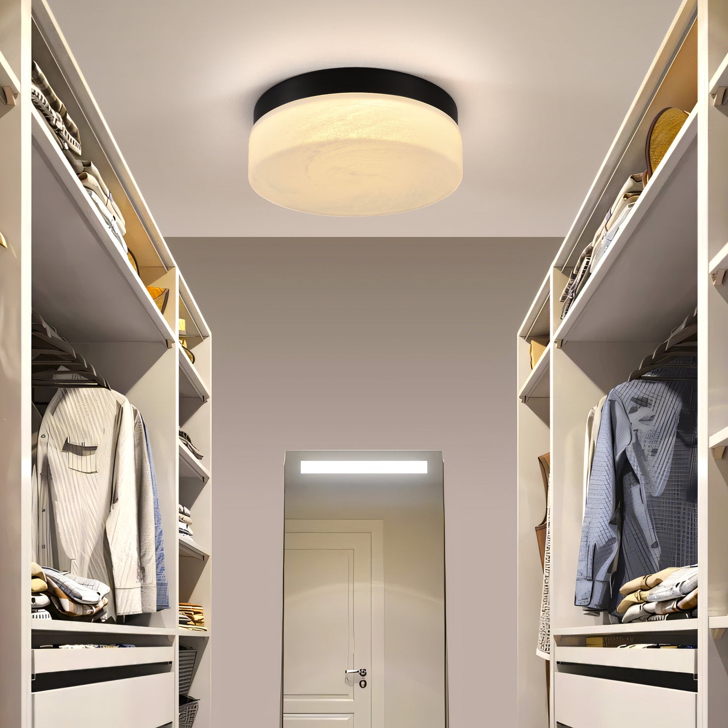 12 Inch LED Ceiling Light, 24W Flush Mount Ceiling Light,Round Low Profile Ceiling Lights For Bedroom, Living Room, Dining Room Black